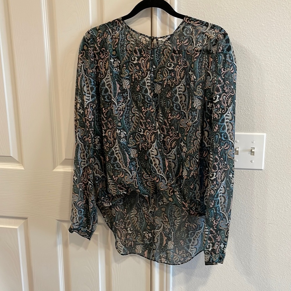 Veronica Beard Gayle Floral Print Surplice Top 100% Silk!